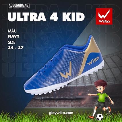 Giầy Bóng Đá Trẻ Em Wika Ultra 4 Xanh Navy